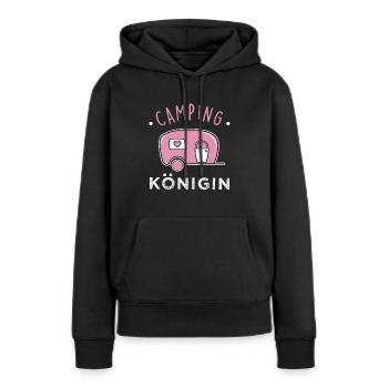 Camping Queen - Frauen Premium Bio Hoodie - Schwarz - Vorne - Julia (174cm)