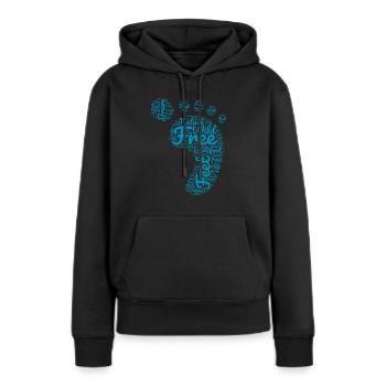 Barfuß Fußabdruck - Frauen Premium Bio Hoodie - Schwarz - Vorne - Julia (174cm)