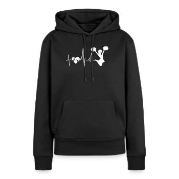Cheerleading Cheerleading Herzschlag - Frauen Premium Bio Hoodie - Schwarz - Vorne - Julia (174cm)
