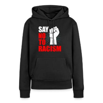 Antirassismus - Frauen Premium Bio Hoodie - Schwarz - Vorne - Julia (174cm)