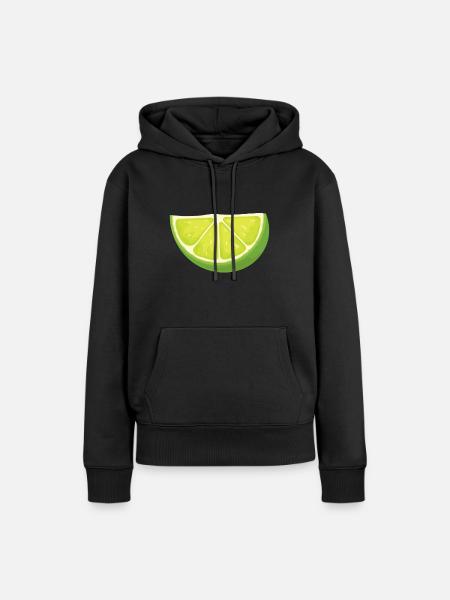 Limonen Kostüm Lime - Frauen Premium Bio Hoodie - Schwarz