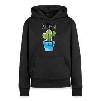 câlins gratuits cactus câlin drôle cadeau câlin moi - Sweat à capuche Premium bio Femme - noir - Devant - Julia (174cm)