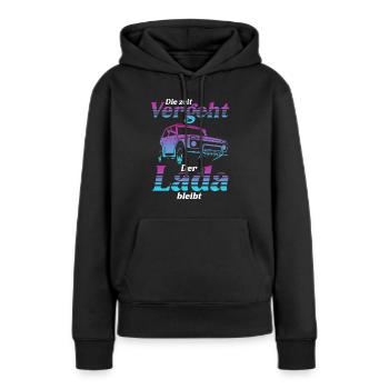 Lada Niva SUV Offroad Geschenk - Frauen Premium Bio Hoodie - Schwarz - Vorne - Julia (174cm)