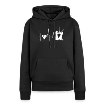 Kendo Kendo Heartbeat - Sweat à capuche Premium bio Femme - noir - Devant - Julia (174cm)