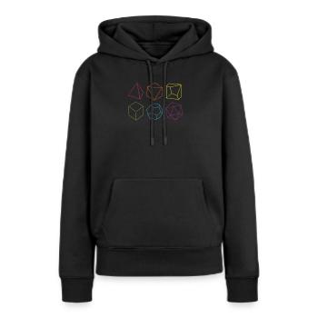 RPG Rollenspiel Würfel - Frauen Premium Bio Hoodie - Schwarz - Vorne - Julia (174cm)