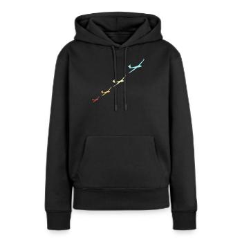 Vol à voile vintage tshirt geschenk - Sweat à capuche Premium bio Femme - noir - Devant - Julia (174cm)