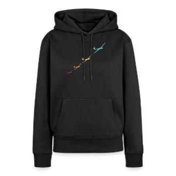 Vol à voile vintage tshirt geschenk - Sweat à capuche Premium bio Femme - noir - Devant - Julia (174cm)