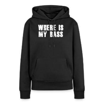 basse - Sweat à capuche Premium bio Femme - noir - Devant - Julia (174cm)