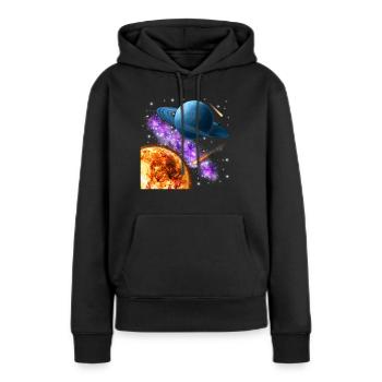 Weltraum - Frauen Premium Bio Hoodie - Schwarz - Vorne - Julia (174cm)