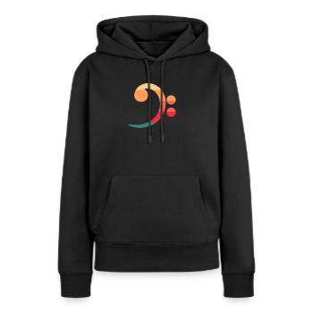 Bassiste - Sweat à capuche Premium bio Femme - noir - Devant - Julia (174cm)