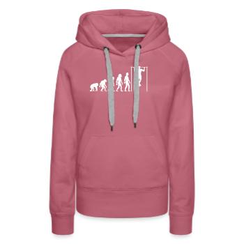 Fitness Design Evolution Gym Geschenk Weihnachten - Frauen Premium Bio Hoodie - Malve - Vorne - Isabella (175cm)