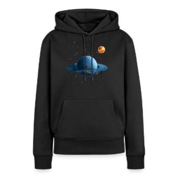 Système solaire - Sweat à capuche Premium bio Femme - noir - Devant - Julia (174cm)