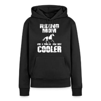 Équitation maman cadeau fête des mères cavalier - Sweat à capuche Premium bio Femme - noir - Devant - Julia (174cm)