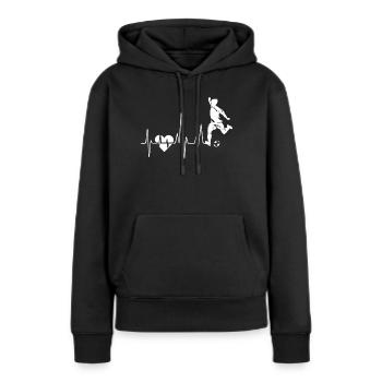 Soccer Soccer Heartbeat - Sweat à capuche Premium bio Femme - noir - Devant - Julia (174cm)