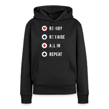 Cadeau de poker Texas Holdem - Sweat à capuche Premium bio Femme - noir - Devant - Julia (174cm)