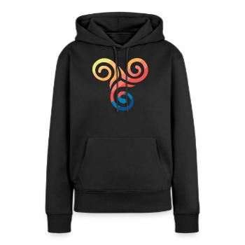 Symbole celtique - Sweat à capuche Premium bio Femme - noir - Devant - Julia (174cm)