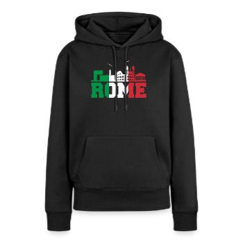 Rome - Sweat à capuche Premium bio Femme - noir - Devant - Julia (174cm)