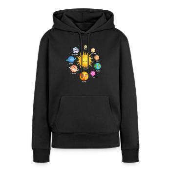 Astronomie Planeten - Frauen Premium Bio Hoodie - Schwarz - Vorne - Julia (174cm)