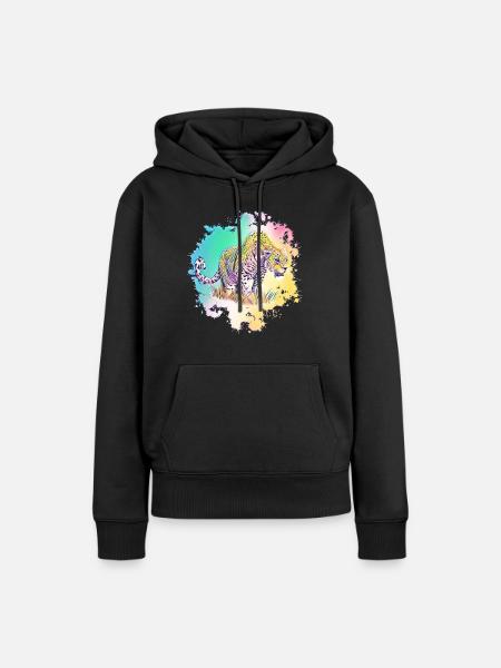 Leopard - Frauen Premium Bio Hoodie - Schwarz