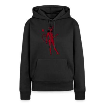 Femme diabolique - Sweat à capuche Premium bio Femme - noir - Devant - Julia (174cm)