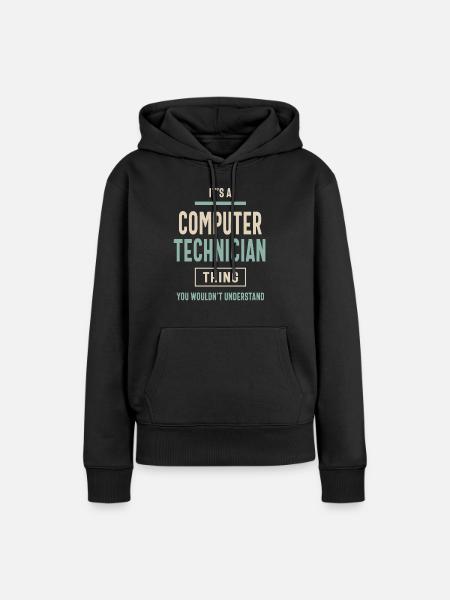 Computertechniker Berufsbezeichnung Männer Frauen Geschenk - Frauen Premium Bio Hoodie - Schwarz