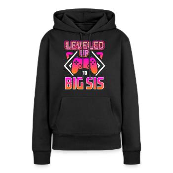 Ich werde große Schwester - Frauen Premium Bio Hoodie - Schwarz - Vorne - Julia (174cm)