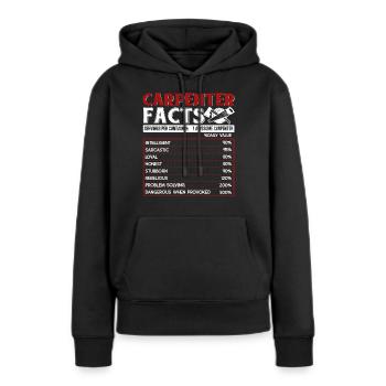Zimmermann Zimmermann Fakten - Frauen Premium Bio Hoodie - Schwarz - Vorne - Julia (174cm)