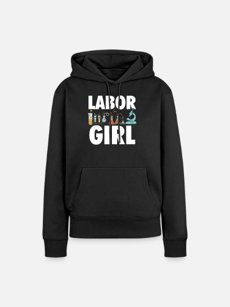 Labor Girl Chemie Studentin Laborantin - Frauen Premium Bio Hoodie - Schwarz