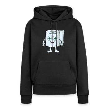 Papier toilette papier - Sweat à capuche Premium bio Femme - noir - Devant - Julia (174cm)