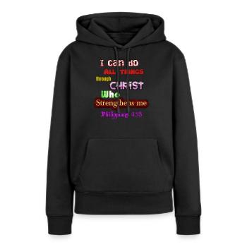Bibelvers Bibelvers Heiliger Geist Heiliger Geist - Frauen Premium Bio Hoodie - Schwarz - Vorne - Julia (174cm)