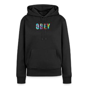 OBEY - Frauen Premium Bio Hoodie - Schwarz - Vorne - Julia (174cm)