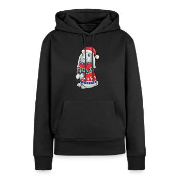 Kaninchen mit Sweater Geschenk Hasen Weihnachten - Frauen Premium Bio Hoodie - Schwarz - Vorne - Julia (174cm)