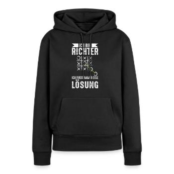 Richter Recht Urteil Amt Geschenk - Frauen Premium Bio Hoodie - Schwarz - Vorne - Julia (174cm)