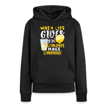 citron - Sweat à capuche Premium bio Femme - noir - Devant - Julia (174cm)