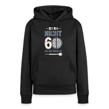 Ich bin nicht 60 ich bin triple 20 60er Geburtstag - Frauen Premium Bio Hoodie - Schwarz - Vorne - Julia (174cm)