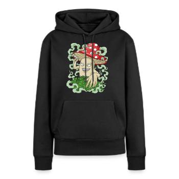 Magic Mushroom Kiffer Cadeau Shrooms Marijuana - Sweat à capuche Premium bio Femme - noir - Devant - Julia (174cm)