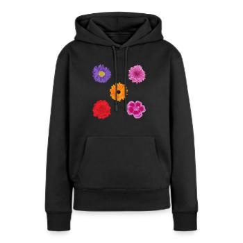 Blumen Motiv Set - Frauen Premium Bio Hoodie - Schwarz - Vorne - Julia (174cm)