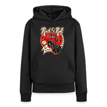 Rockabilly Music Retro Années 50 Sock Hop Dance Rockers - Sweat à capuche Premium bio Femme - noir - Devant - Julia (174cm)
