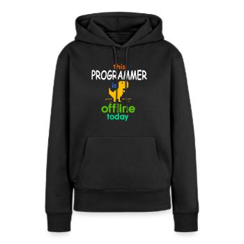 Programmierer ist offline - Frauen Premium Bio Hoodie - Schwarz - Vorne - Julia (174cm)