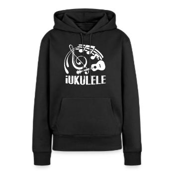Ukulélé Funny Ukulele - Sweat à capuche Premium bio Femme - noir - Devant - Julia (174cm)
