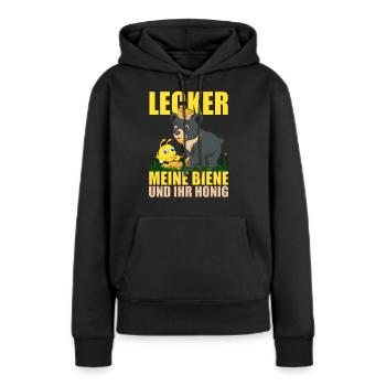 Lecker meine Biene und ihr Honig - Frauen Premium Bio Hoodie - Schwarz - Vorne - Julia (174cm)
