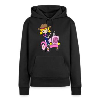 Traktorfahrer Mädchen Damen Bauer Kinder Geschenk - Frauen Premium Bio Hoodie - Schwarz - Vorne - Julia (174cm)