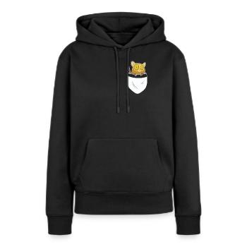 Koboldmaki Affe Primat Südostasien - Brusttasche - Frauen Premium Bio Hoodie - Schwarz - Vorne - Julia (174cm)
