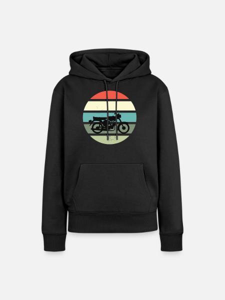 Simson fan Retro s51 ddr moped design - Frauen Premium Bio Hoodie - Schwarz