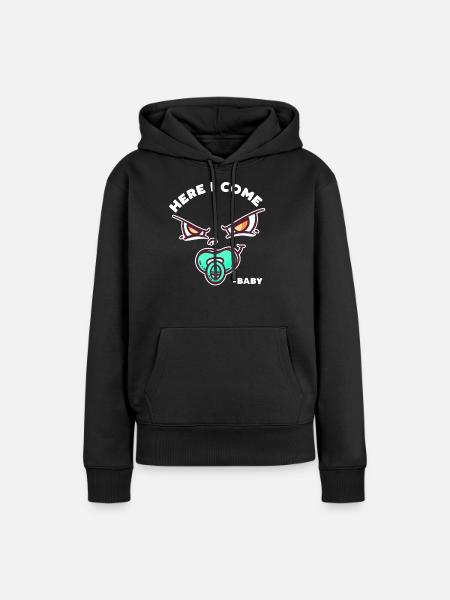 Baby Gesicht - Frauen Premium Bio Hoodie - Schwarz