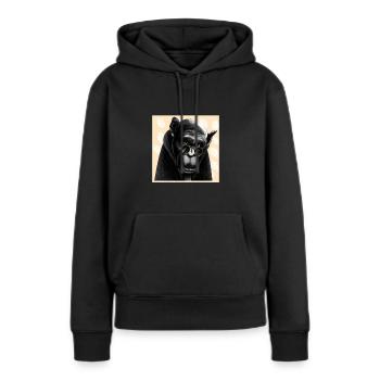 Affe - Zeichnung - Frauen Premium Bio Hoodie - Schwarz - Vorne - Julia (174cm)