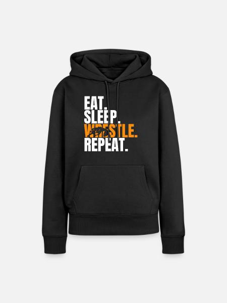 Geschenkidee für Ringer - Frauen Premium Bio Hoodie - Schwarz