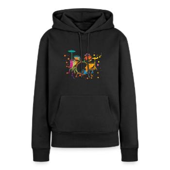 Drums splash - Women’s Premium Organic Hoodie - black - Front - Julia (174cm)