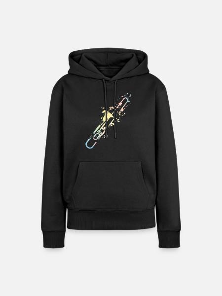 Splash Posaune - Frauen Premium Bio Hoodie - Schwarz
