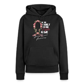 Brustkrebs Schleife Blume Kampf Chemo Geschenk - Frauen Premium Bio Hoodie - Schwarz - Vorne - Julia (174cm)